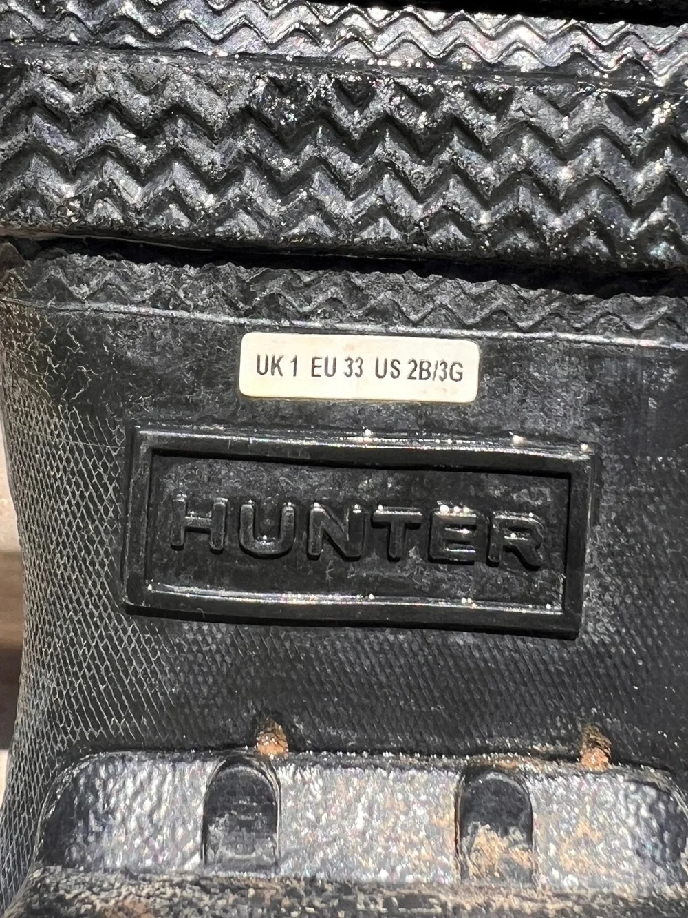 Hunter kids size 2b Black rain boots